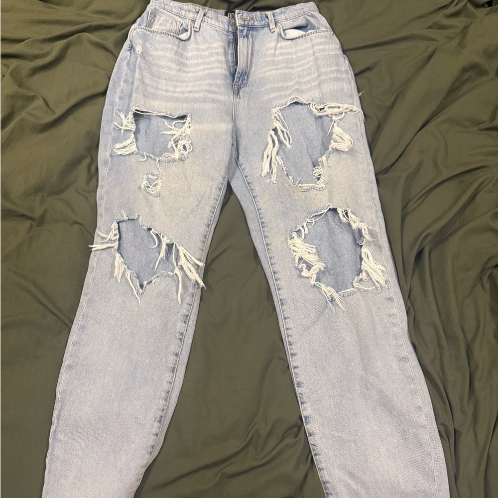 BDG High Rise Distressed Light Blue Jeans